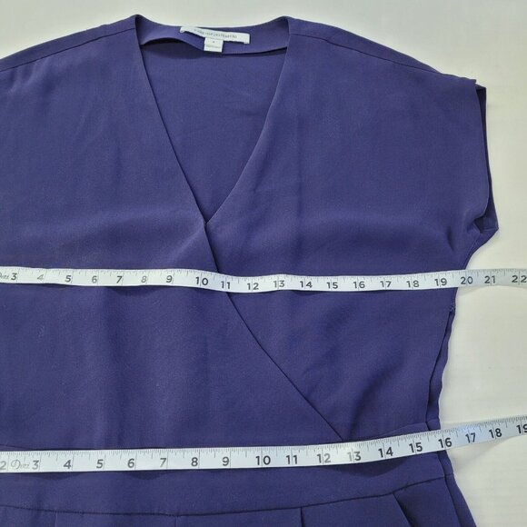 Diane Von Furstenberg Emerson Jumpsuit Womens 6 Blue Short Sleeve Pantsuit - Picture 14 of 16